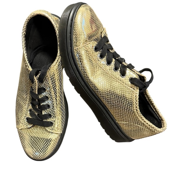 Dr. Martens Gold Snake Skin SPIN Shoes - Picture 2 of 6